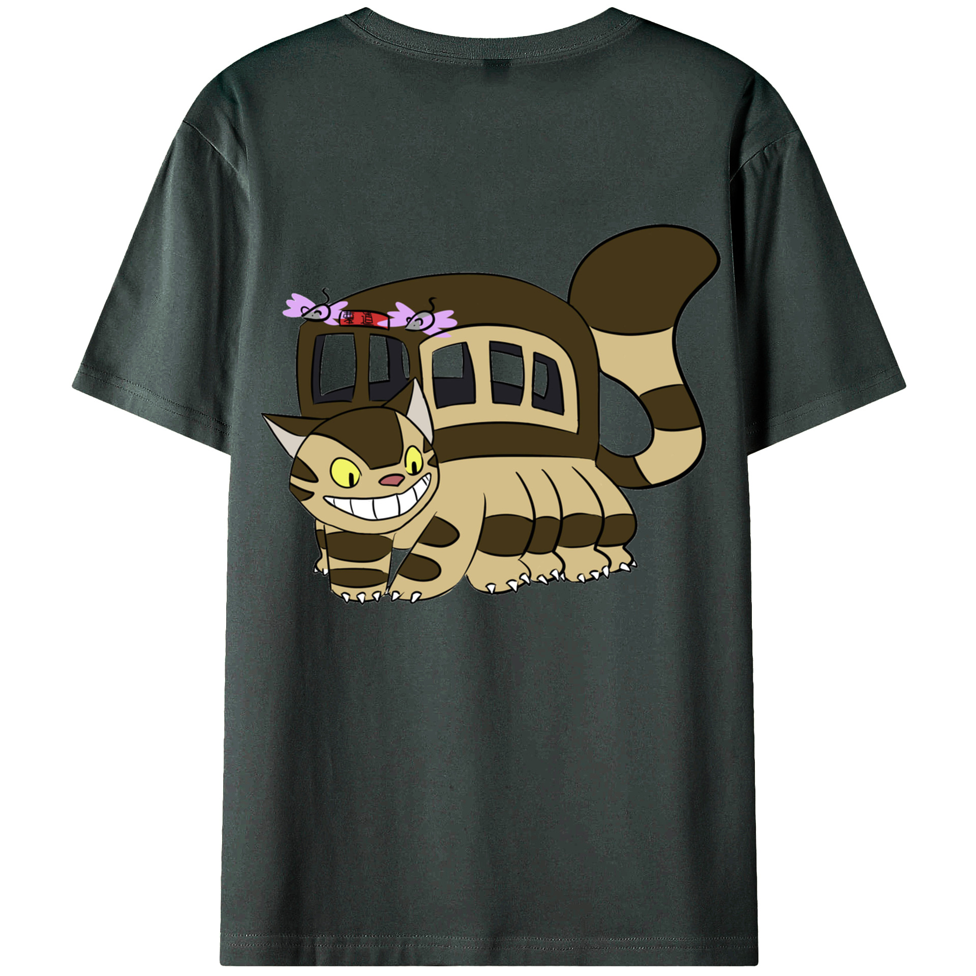 （画像用） となりのトトロ 草壁メイ 草壁サツキ My Neighbor Totoro Satsuki Kusakabe Mei Kusakabe 綿100％ メンズ半袖Tシャツ（バックプリント） 通気性